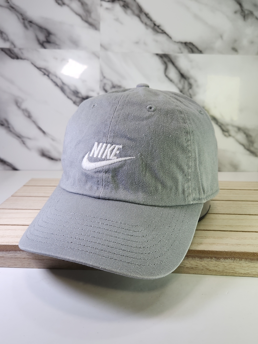 Nike Light Gray Embroidered Swoosh Baseball Cap
